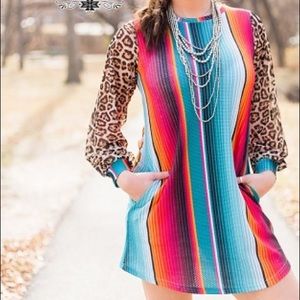 Crazy Train Dress Leopard and Serape